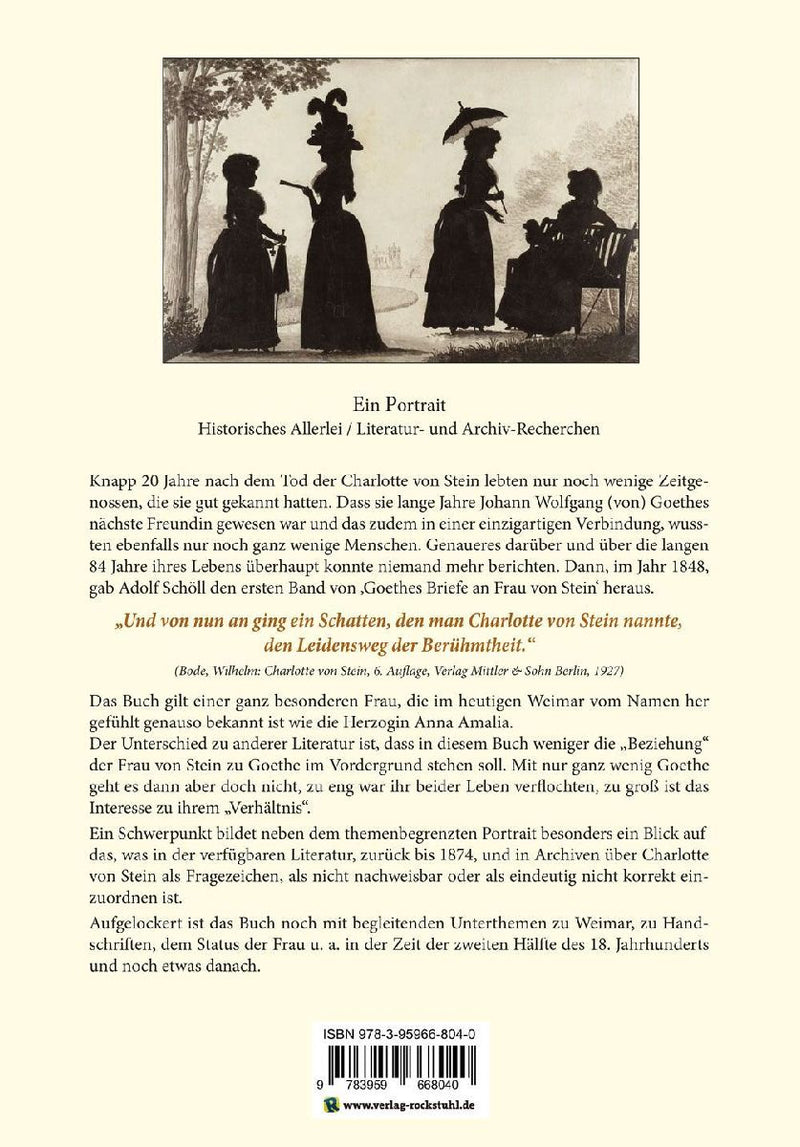 Charlotte von Stein 1742-1827 (Rückseite)