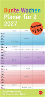 Bunte Wochen Planer für 2 2027