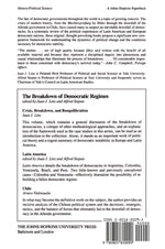 The Breakdown of Democratic Regimes