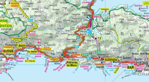 MoTourMaps Montenegro Auto- und Motorradkarte 1:275.000