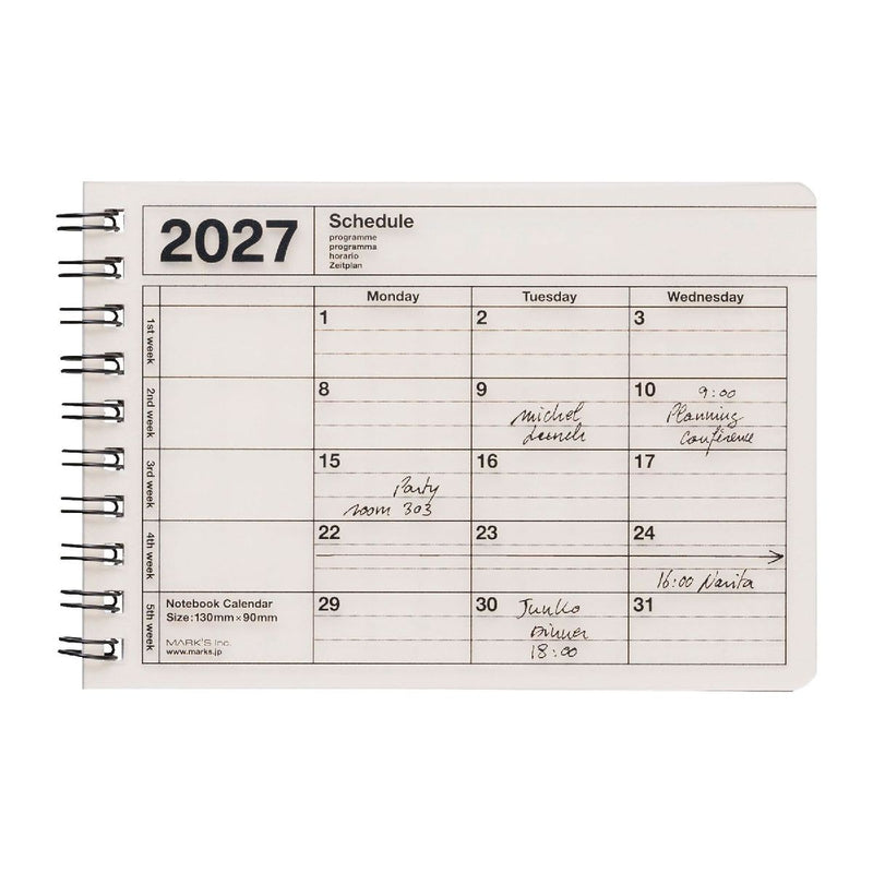 MARK'S 2027 Notebook Calendar XS // Ivory