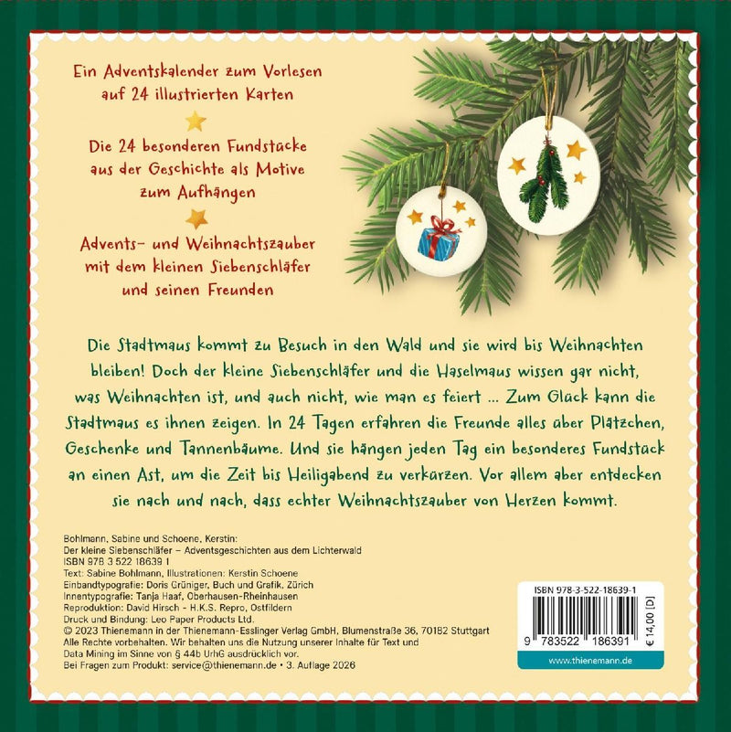 Der kleine Siebenschläfer: Adventsgeschichten aus dem Lichterwald (Rückseite)