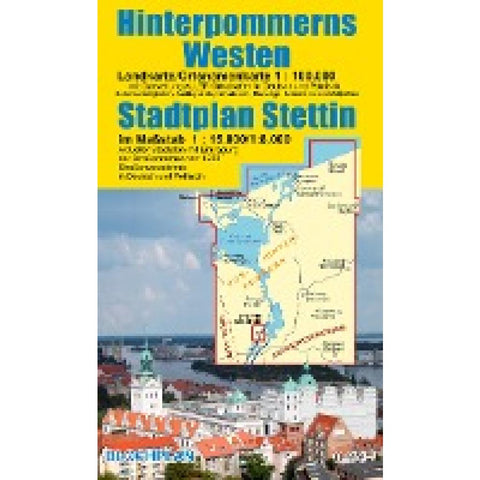 Landkarte Hinterpommerns Westen und Stadtplan Stettin