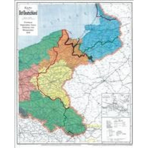 Historische Karte: DEUTSCHES REICH - Provinzen Ostpreußen, Westpreußen, Posen und Schlesien nach dem 28. Juni 1919 (gerollt)