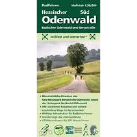 Radfahren, Hessischer Odenwald Süd / Badischer Odenwald und Bergstraße 1:30000