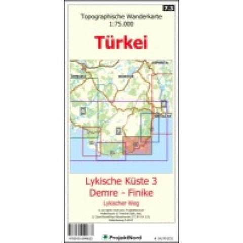 Lykische Küste 3 - Demre - Finike - Lykischer Weg - Topographische Wanderkarte 1:75.000 Türkei (Blatt 7.3)