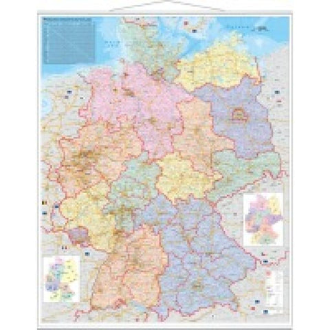 Orga-Karte Deutschland. Wandkarte Großformat mit Metallstäben