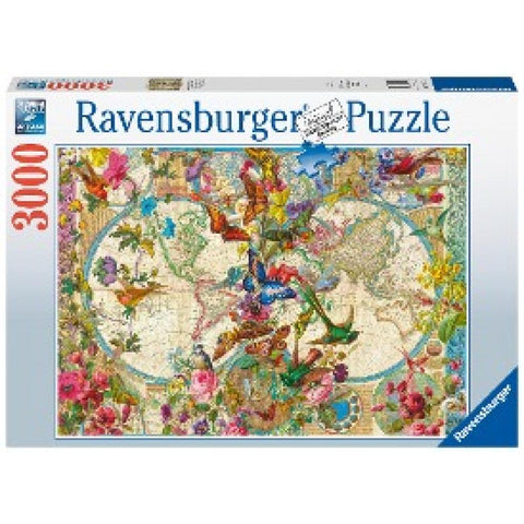 Ravensburger Puzzle 17117 Weltkarte mit Schmetterlingen 3000 Teile Puzzle