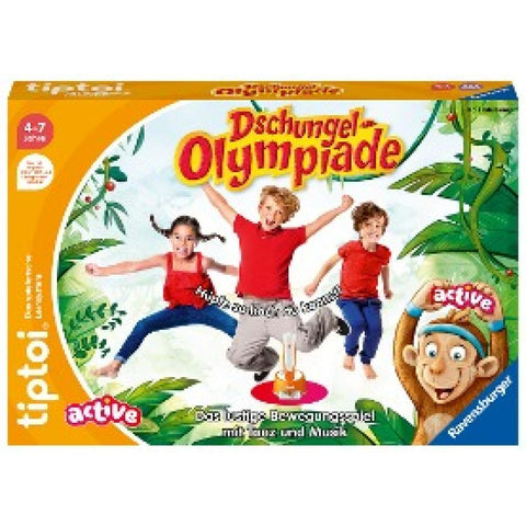 Ravensburger tiptoi® ACTIVE Spiel 00129, Dschungel-Olympiade, Bewegungsspiel ab 4 Jahre für 1-6 Spieler