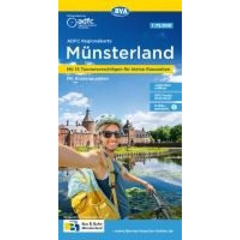 BVA ADFC Regionalkarte Münsterland, mit Knotenpunkten 1:75.000