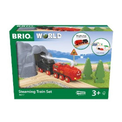 BRIO World 36017 Batterie-Dampflok Set - Aus dem Schornstein