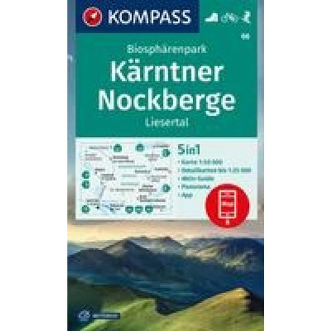 KOMPASS Wanderkarte 66 Biosphärenpark Kärntner Nockberge, Liesertal 1:50.000