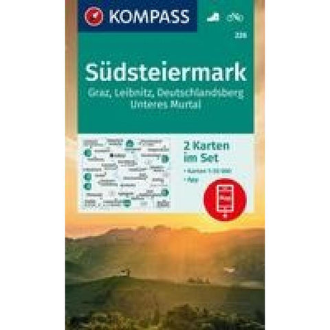 KOMPASS Wanderkarten-Set 226 Südsteiermark, Graz, Leibnitz, Deutschlandsberg, Unteres Murtal (2 Karten) 1:50.000