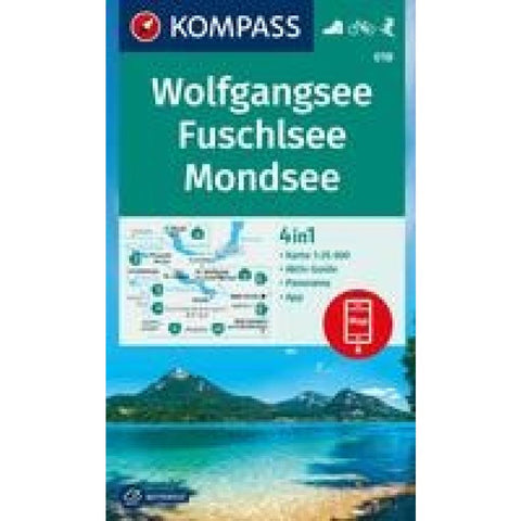 KOMPASS Wanderkarte 018 Wolfgangsee, Fuschlsee, Mondsee 1:25.000