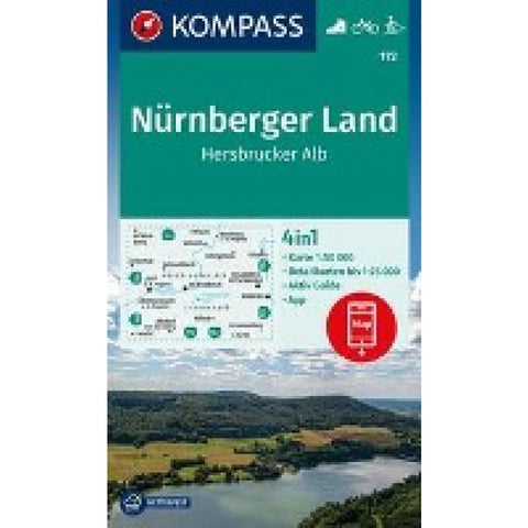KOMPASS Wanderkarte 172 Nürnberger Land, Hersbrucker Alb 1:50.000