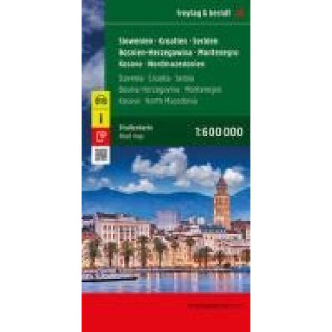 freytag & berndt Straßenkarte Slowenien - Kroatien - Serbien - Bosnien-Herzegowina - Montenegro - Kosovo - Nordmazedonien 1:600.000