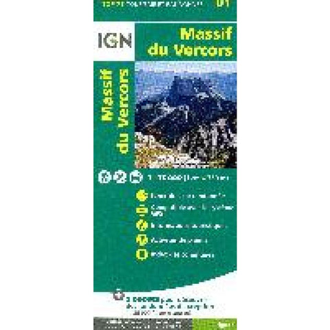 IGN 75 000 Touristische Wanderkarte 01 Massif du Vercors