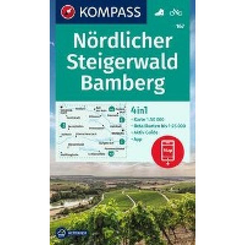 KOMPASS Wanderkarte 167 Nördlicher Steigerwald, Bamberg 1:50.000