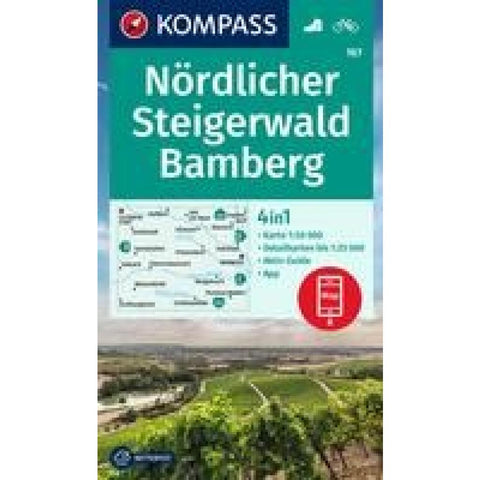 KOMPASS Wanderkarte 167 Nördlicher Steigerwald, Bamberg 1:50.000