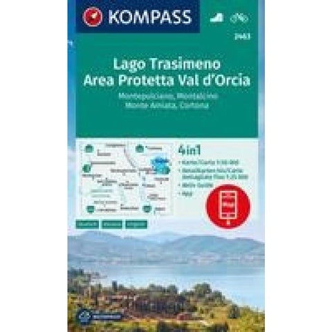 KOMPASS Wanderkarte 2463 Lago Trasimeno, Area Protetta Val d' Orcia, Montepulciano, Montalcino, Monte Amiata, Cortona 1:50.000