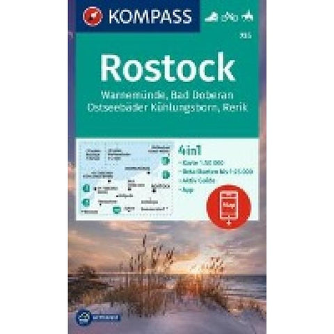 KOMPASS Wanderkarte 735 Rostock, Warnemünde, Bad Doberan, Ostseebäder Kühlungsborn, Rerik 1:50.000