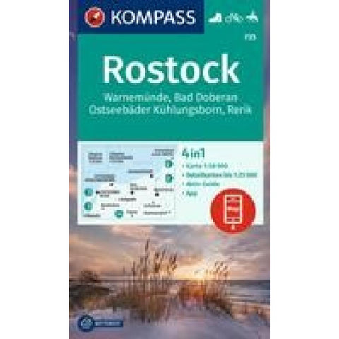 KOMPASS Wanderkarte 735 Rostock, Warnemünde, Bad Doberan, Ostseebäder Kühlungsborn, Rerik 1:50.000
