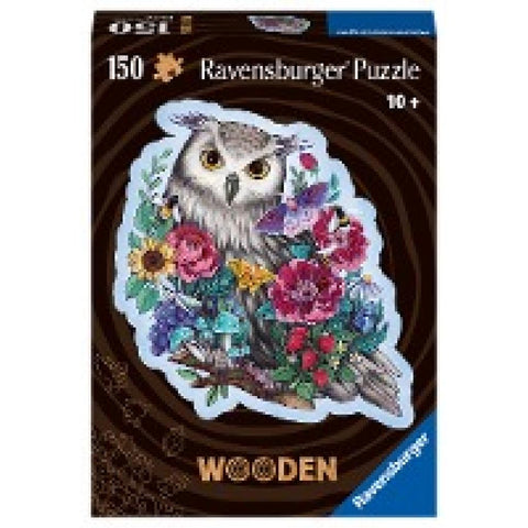 WOODEN Puzzle - Geheimnisvolle Eule - Konturgeformtes Holzpu