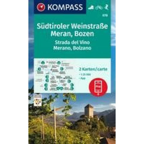 KOMPASS Wanderkarten-Set 078 Südtiroler Weinstraße, Meran, Bozen / Strada del Vino, Merano, Bolzano (2 Karten) 1:25.000