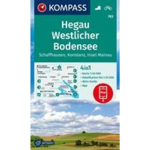 KOMPASS Wanderkarte 783 Hegau Westlicher Bodensee, Schaffhausen, Konstanz, Insel Mainau 1:50.000