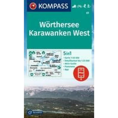 KOMPASS Wanderkarte 61 Wörthersee, Karawanken West 1:50.000