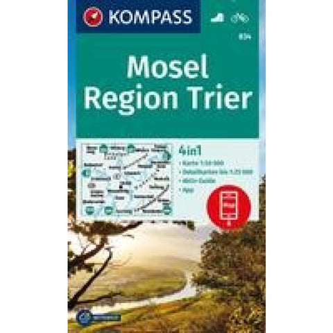 KOMPASS Wanderkarte 834 Mosel, Region Trier 1:50.000