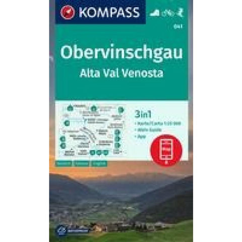 KOMPASS Wanderkarte 041 Obervinschgau / Alta Val Venosta 1:25.000