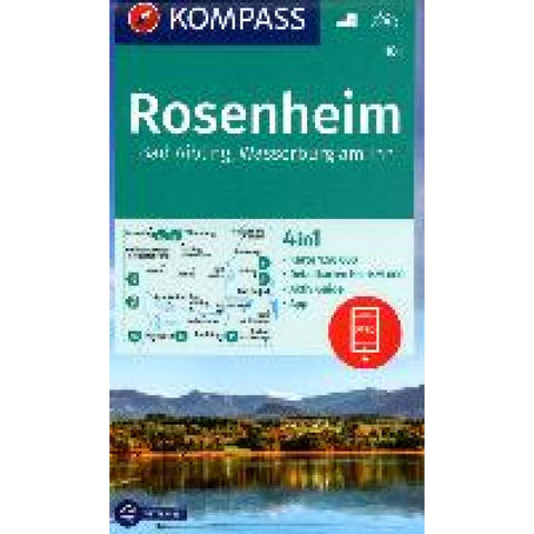 KOMPASS Wanderkarte 181 Rosenheim, Bad Aibling, Wasserburg am Inn 1:50.000