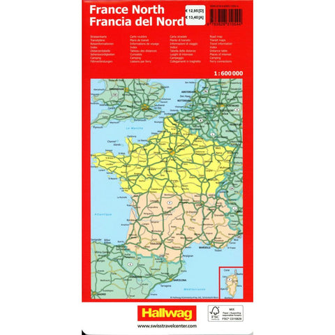 Hallwag Strassenkarte Frankreich Nord 1:600.000