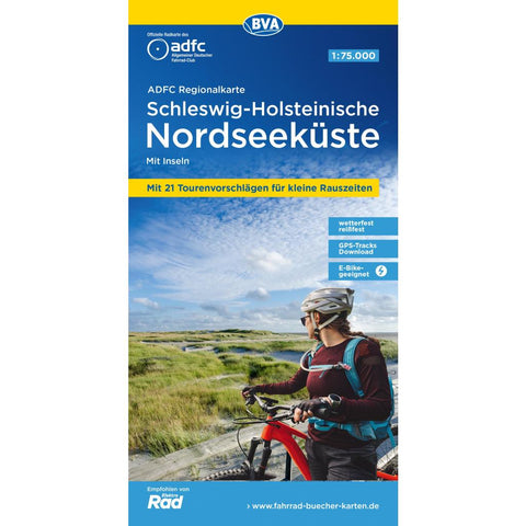 BVA ADFC Regionalkarte Schleswig-Holsteinische Nordseeküste mit Inseln 1:75.000