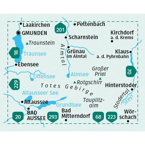 KOMPASS Wanderkarte 19 Totes Gebirge, Almtal, Stodertal 1:50.000