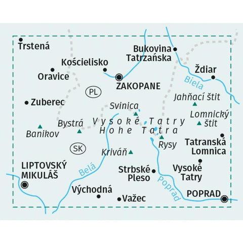 KOMPASS Wanderkarte 2100 Tatra, Hohe, Westliche, Belaer, Tatry, Vysoké, Západné, Belianske 1:50.000