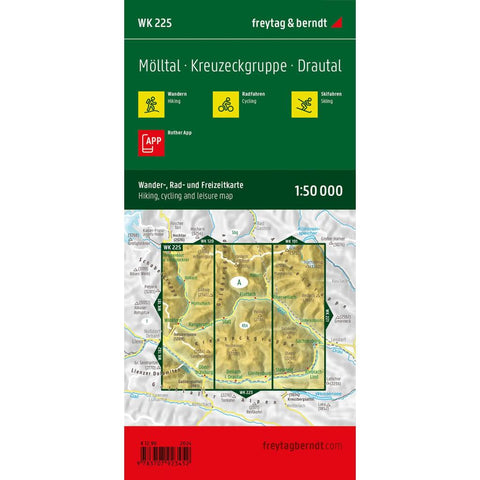 freytag & berndt Wanderkarte WK 225 Mölltal, Kreuzeckgruppe - Drautal 1:50.000