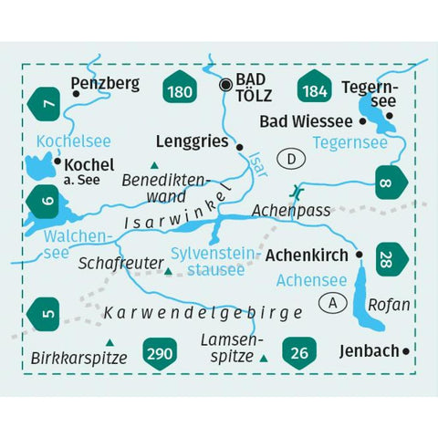 KOMPASS Wanderkarte 182 Isarwinkel, Bad Tölz, Lenggries 1:50.000