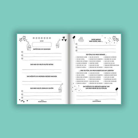 Mein kleines Glücklichbuch | Dankbarkeitstagebuch für Kinder | 3 Minuten Tagebuch für Kinder