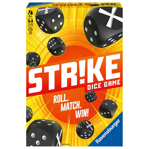 Ravensburger 26840 - Strike, Brettspiel, Mehrfarbiges Würfelspiel für 2-5 Spieler, Mitbringspiel ab 8 Jahren, Familienspiel