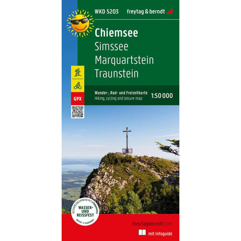 Chiemsee, Wander-, Rad- und Freizeitkarte 1:50.000, freytag & berndt, WKD 5203, mit Infoguide