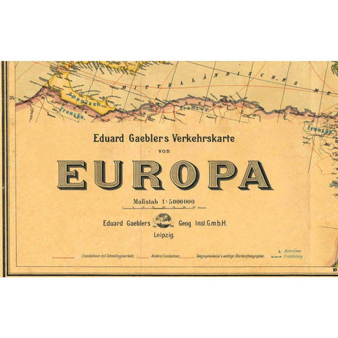 Historische Verkehrskarte von EUROPA 1942 [gerollt]