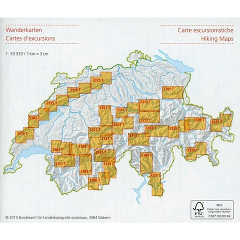 Swisstopo 1 : 33 333 Thunersee Brienzersee