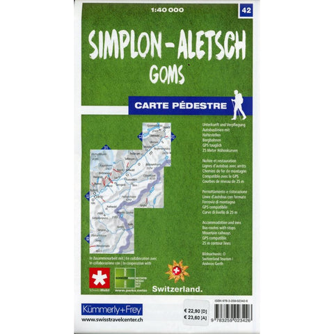 Simplon - Aletsch Goms 42 Wanderkarte 1:40 000 matt laminiert