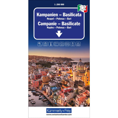 Kümmerly+Frey Regional-Strassenkarte 12 Kampanien, Basilicata 1:200.000