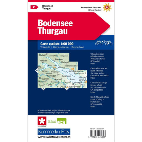 KuF Schweiz Radkarte 02 Bodensee - Thurgau 1 : 60 000