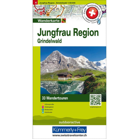 Kümmerly+Frey Wandertourenkarte 4 Jungfrau Region, Grindelwald 1:50.000