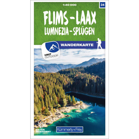 Flims - Laax Lumnezia - Splügen 34 Wanderkarte 1:40 000 matt laminiert
