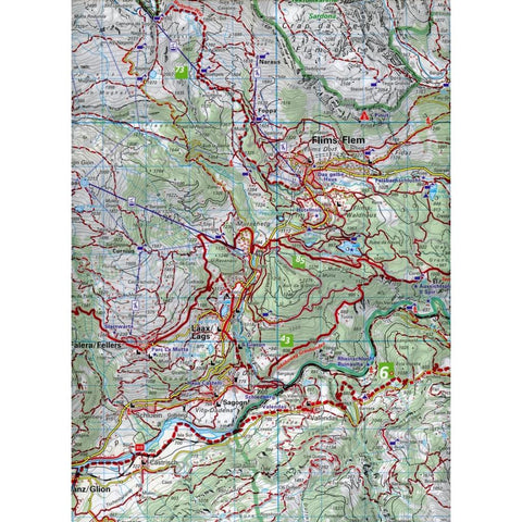 Flims - Laax Lumnezia - Splügen 34 Wanderkarte 1:40 000 matt laminiert
